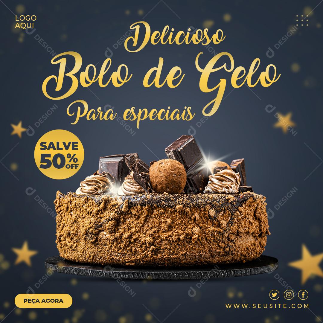 Confeitaria Delicioso Bolo De Gelo Para Especiais Social Media PSD Editável