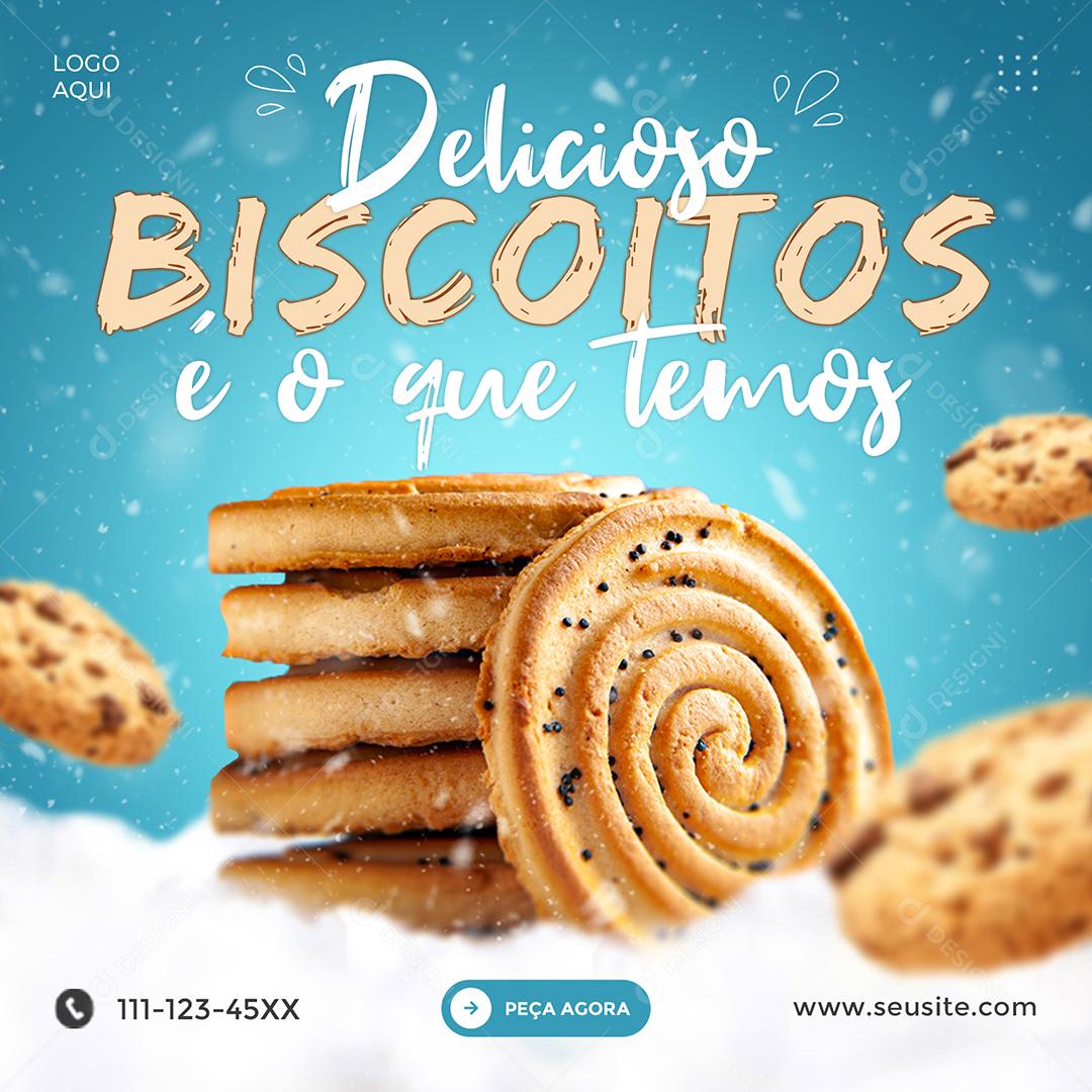 Social Media Confeitaria Delicioso Biscoitos é o que Temos PSD Editável