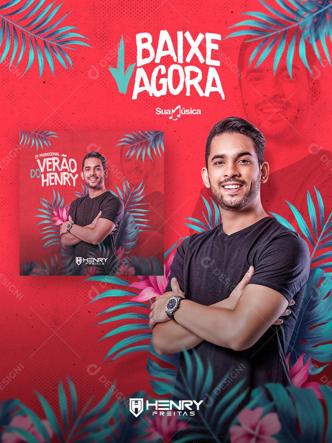 Flyer Abaixe Agora Henry Freitas Social Media PSD Editável