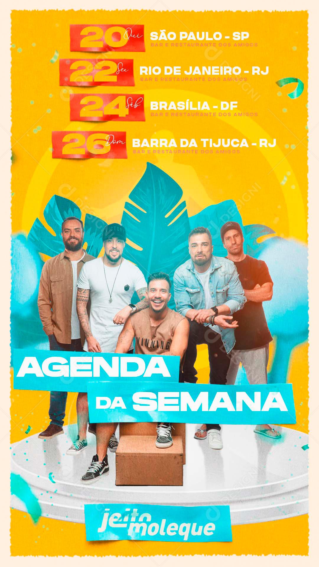 Flyer Agenda Da Semana Jeitinho Social Media PSD Editável