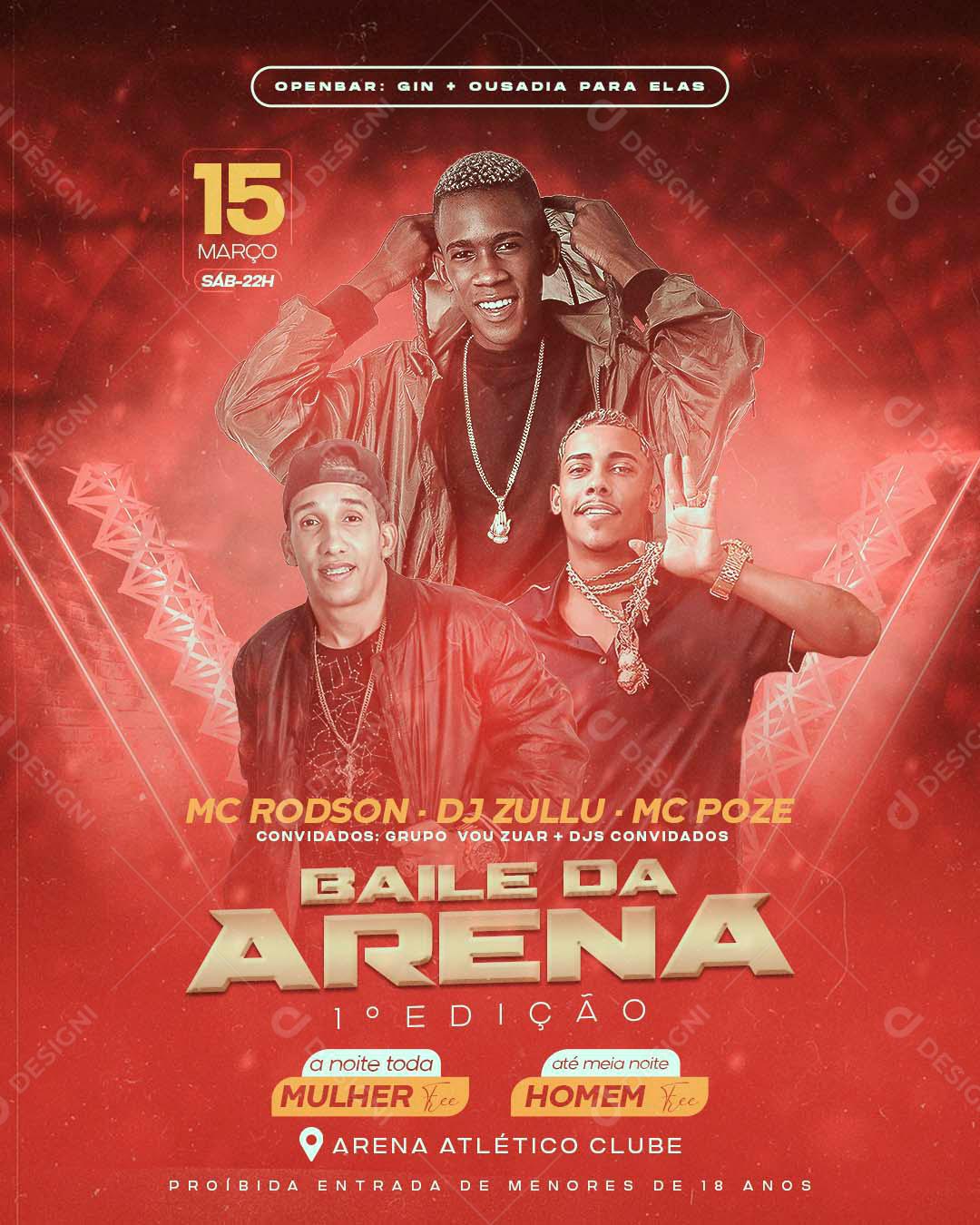 Flyer Baile Da Arena Social Media Editable PSD