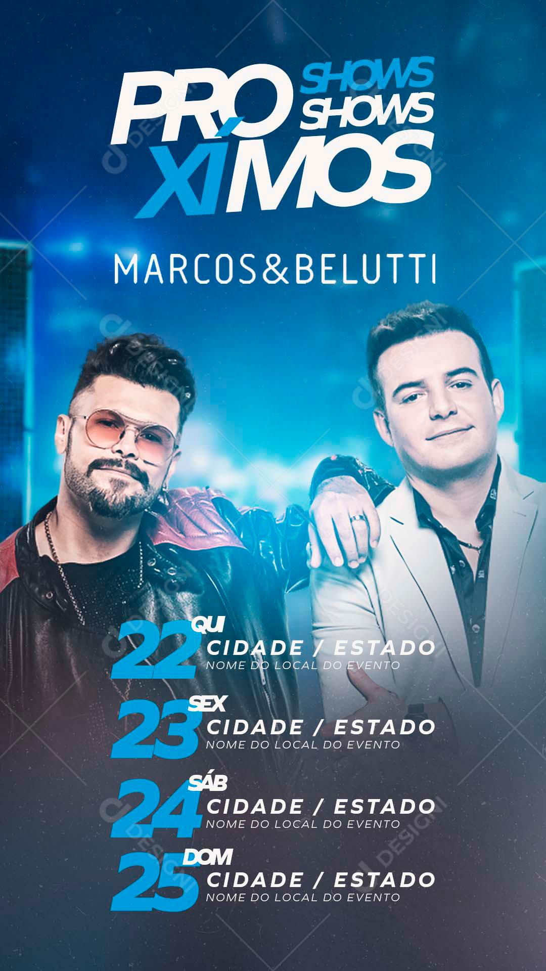 Flyer Próximos Shows Agendas Social Media PSD Editável