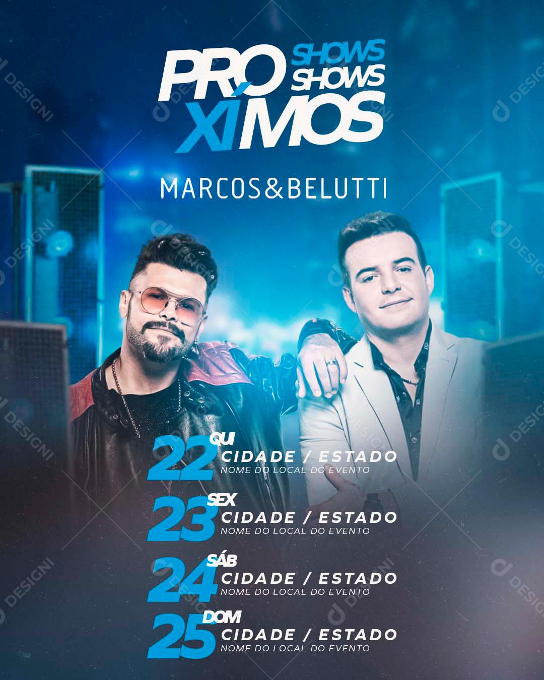 Flyer Próximos Shows Agendas Social Media PSD Editável