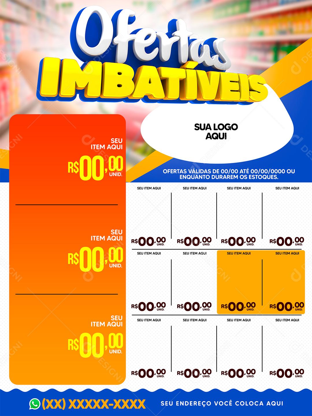 Encarte Ofertas Imbatíveis Social Media PSD Editável