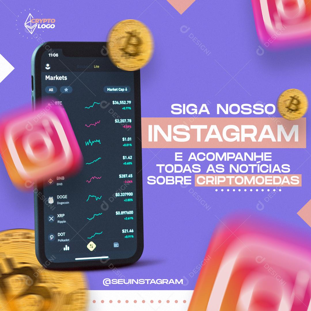 Siga Nosso Instagram E Acompanhe Todas As Noticias Social Media PSD Editável