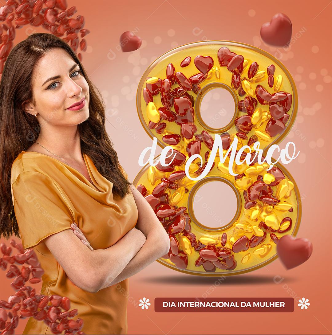 Social Media 8 De Março Dia Internacional Da Mulher PSD Editável
