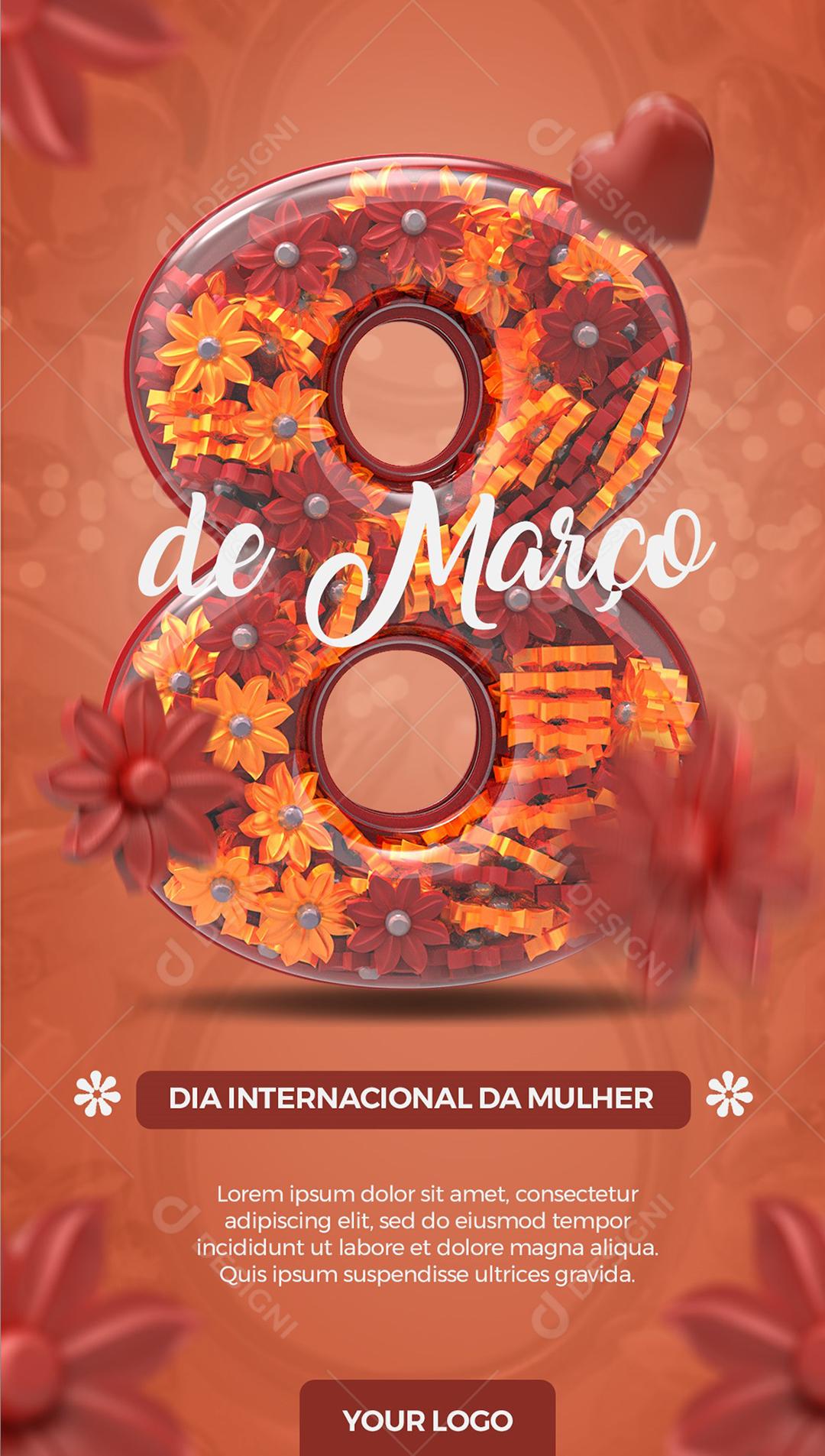 Social Media 8 De Março Dia Internacional Da Mulher PSD Editável