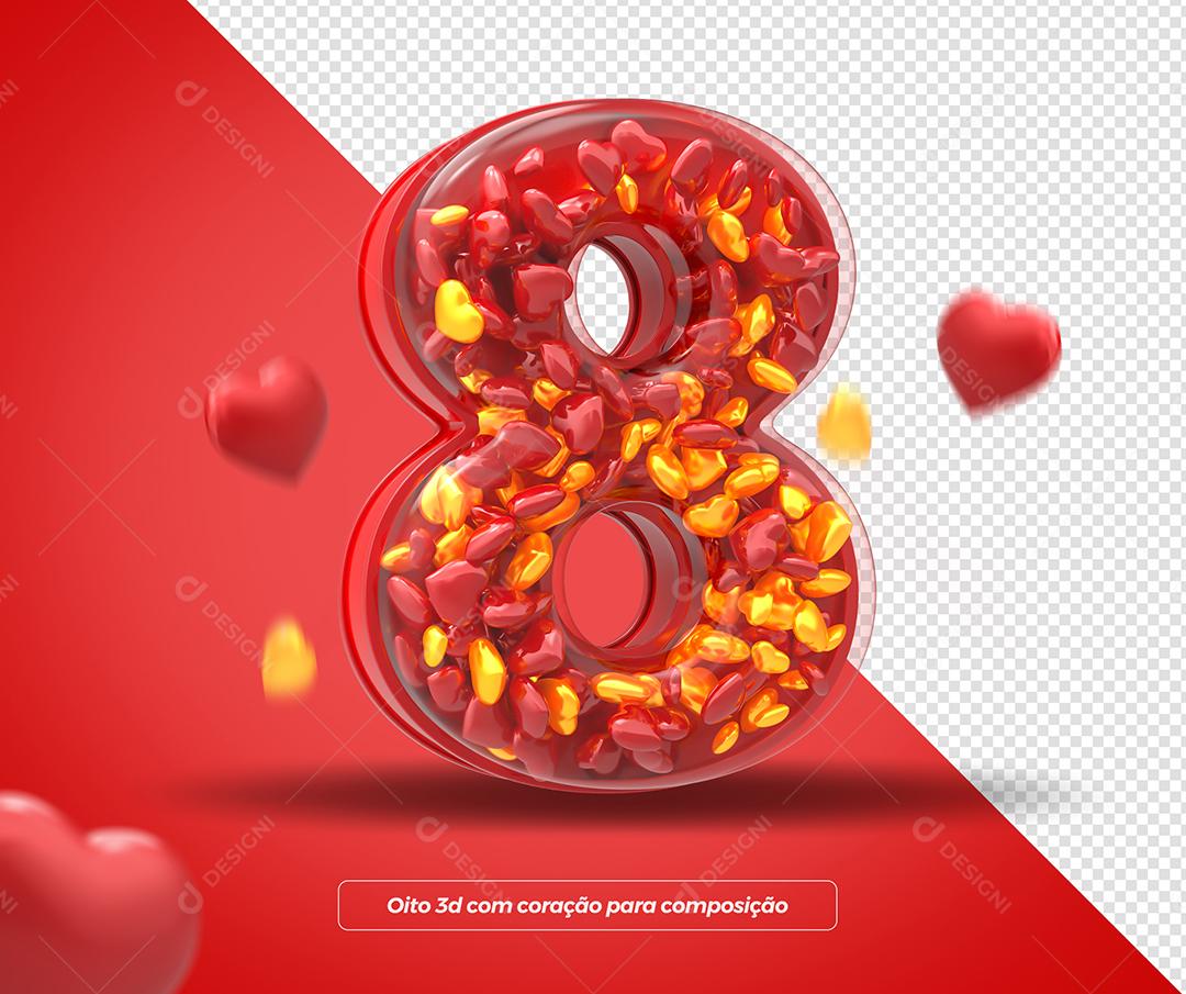 Elemento 8 3D Do Dia Das Mulheres Para Composição PSD Premium