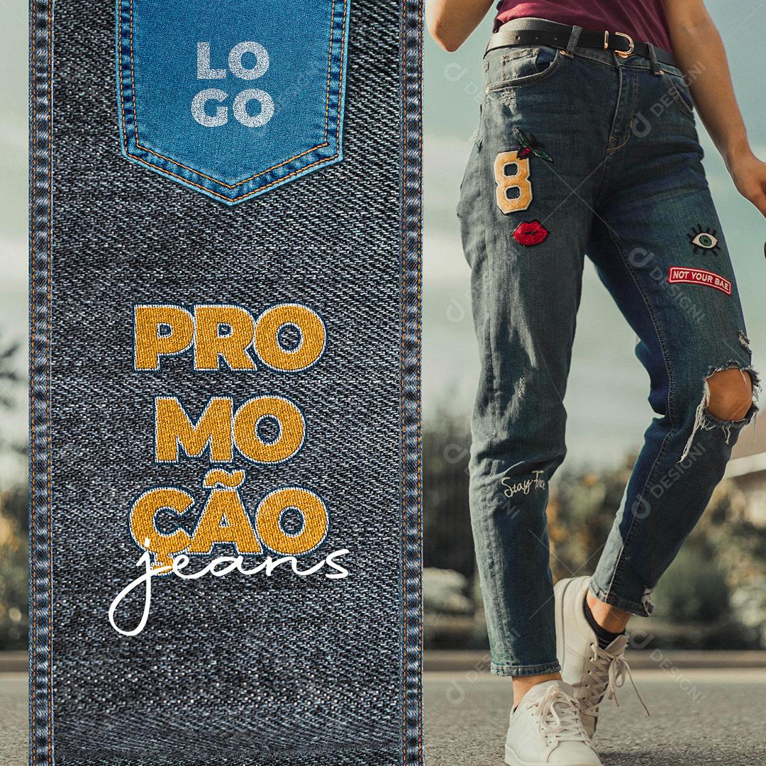Promoção de Jeans Social Media PSD Editável