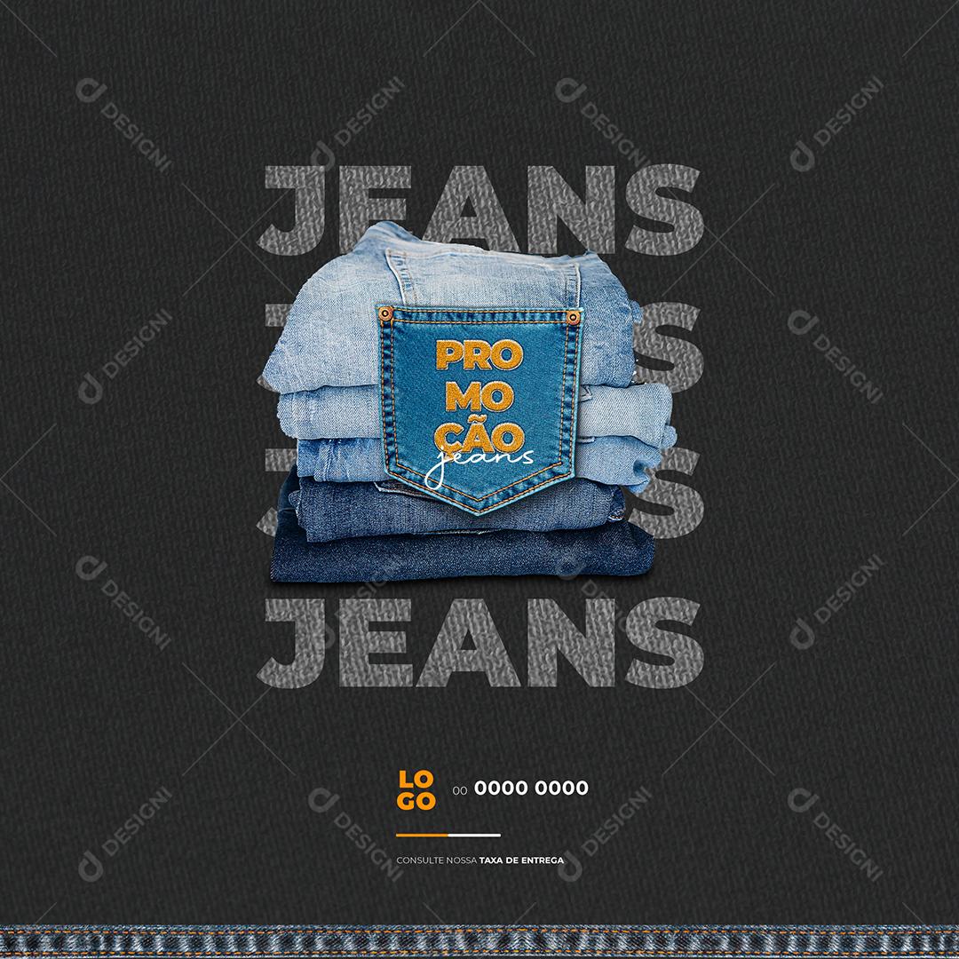 Promoção de Jeans Social Media PSD Editável