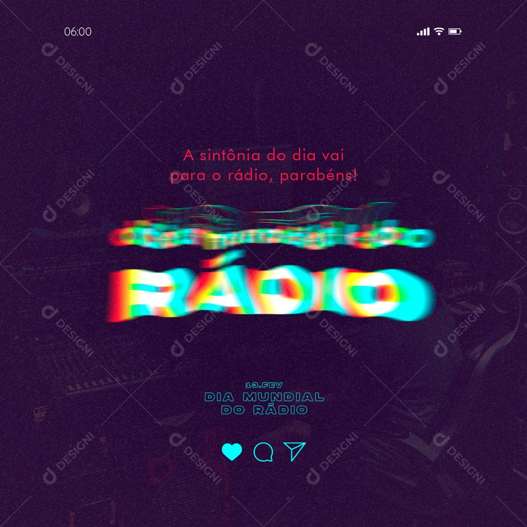 A Sintonia Do Dia Vai Para O Rádio Dia Mundial Do Rádio Social Media PSD Editável