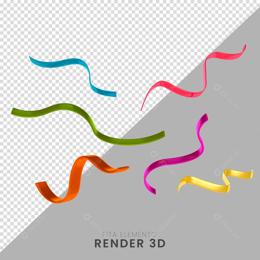Elemento 3D Para Composição Confetes Coloridos Carnaval PNG Transparente