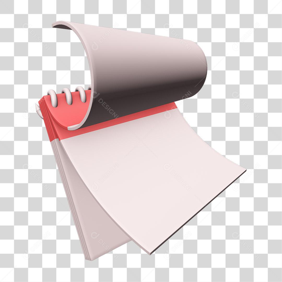 Calendário Rosa Elemento 3D PNG Transparente