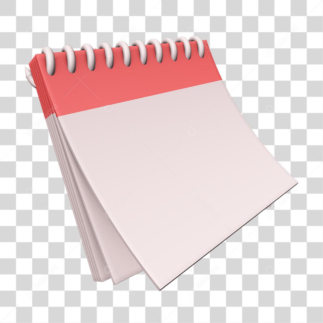 Calendário Rosa Elemento 3D PNG Transparente