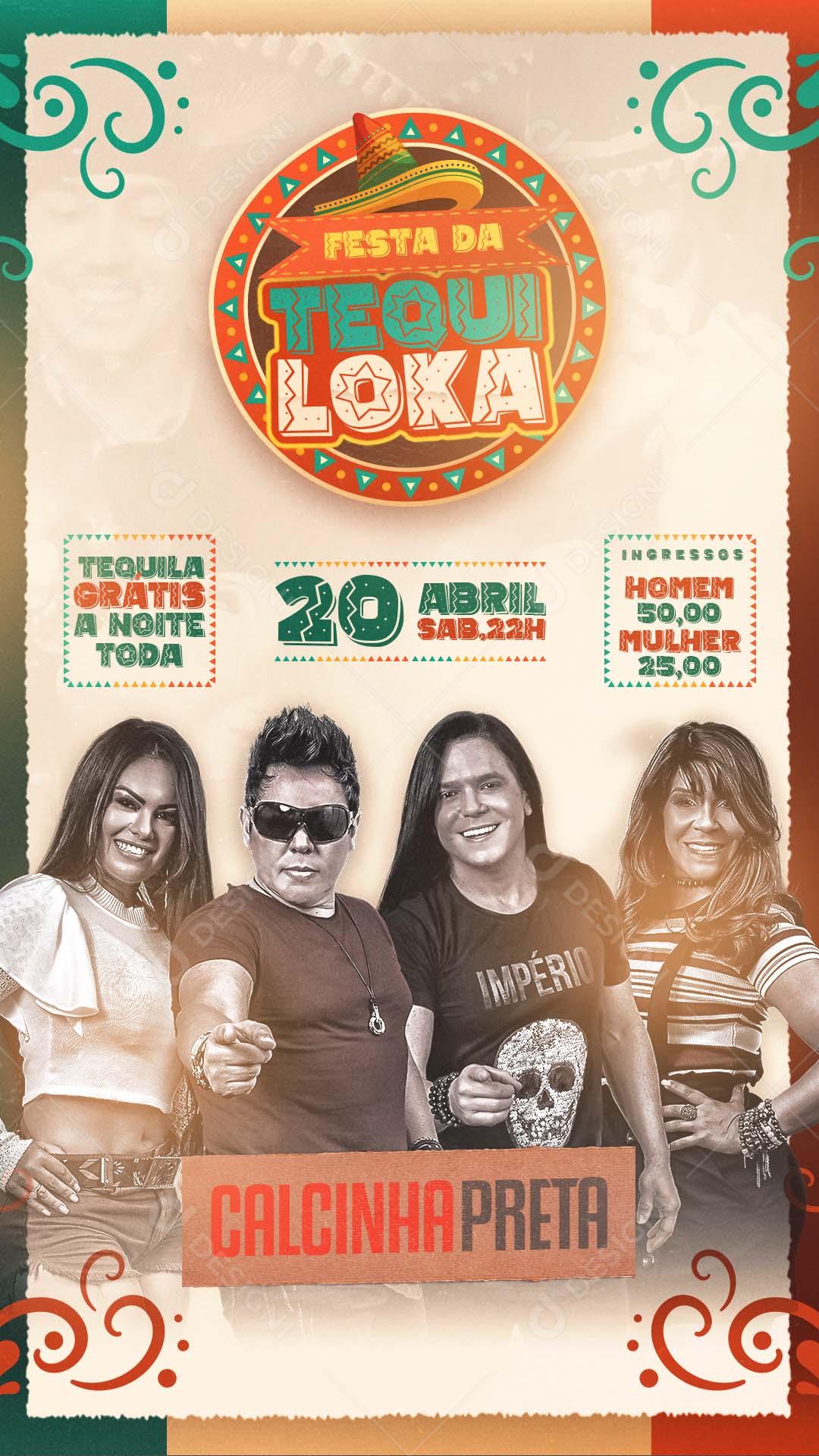 Flyer Festas Da Tequiloka Calcinha Preta Social Media PSD Editável