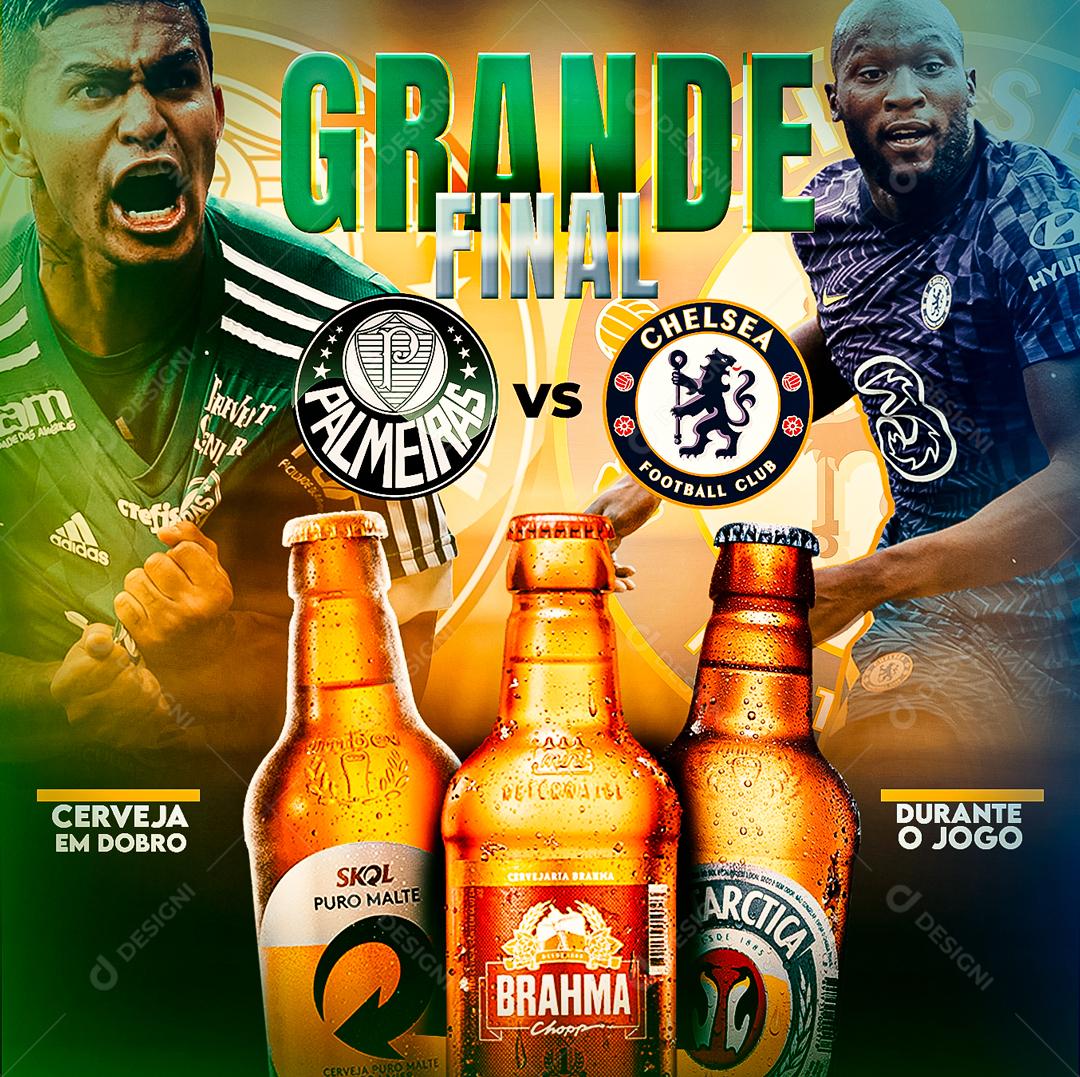 Social Media Grande Final Jogo Time Cerveja Bebidas PSD Editável
