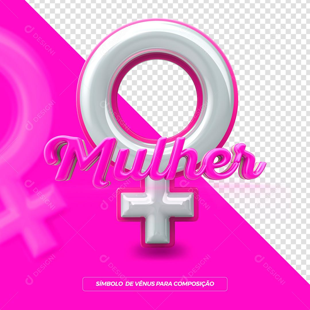 Elemento 3D Para Composição Ícone Mulher PSD Editável