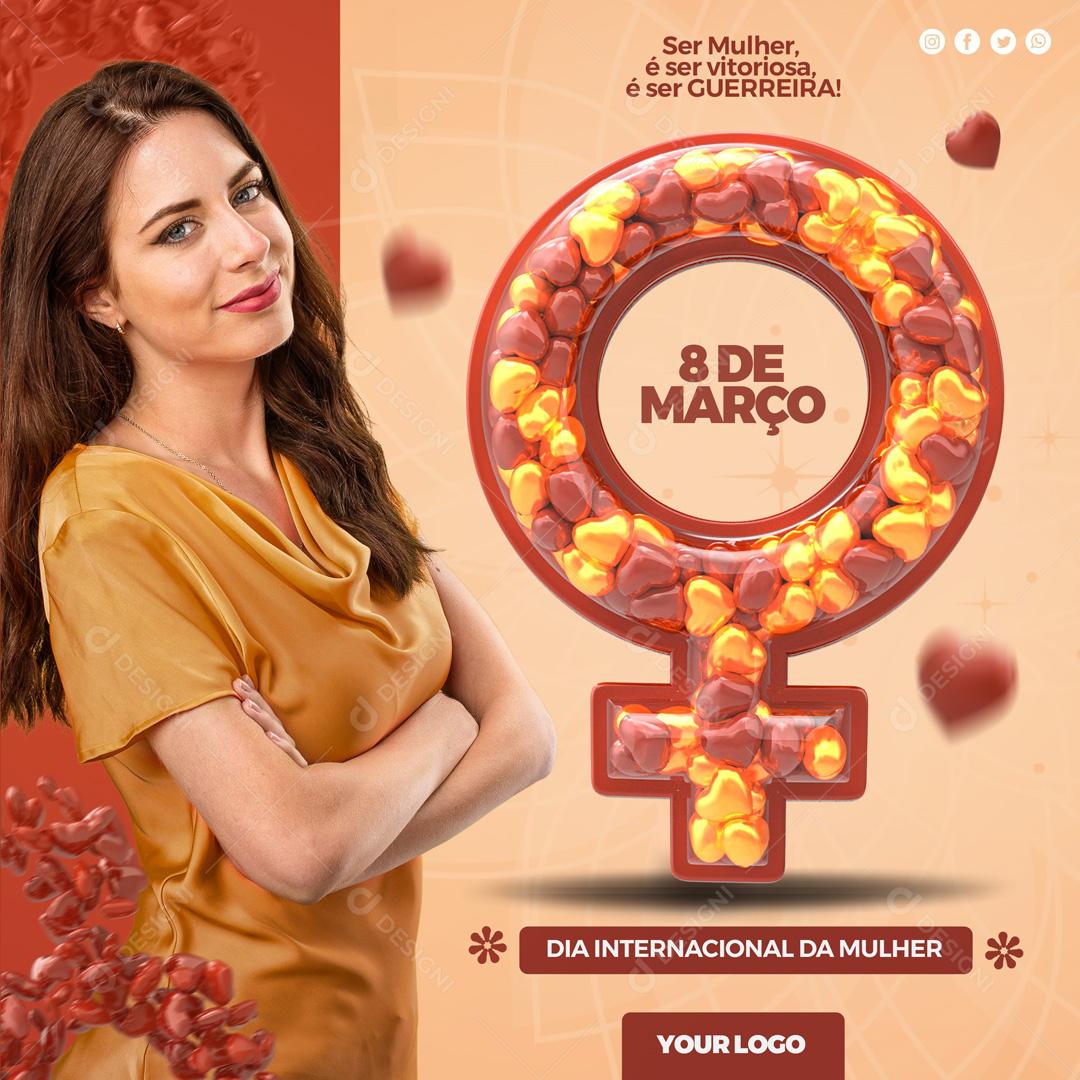 8 De Março Dia Internacional Da Mulher  Social Media PSD Editável