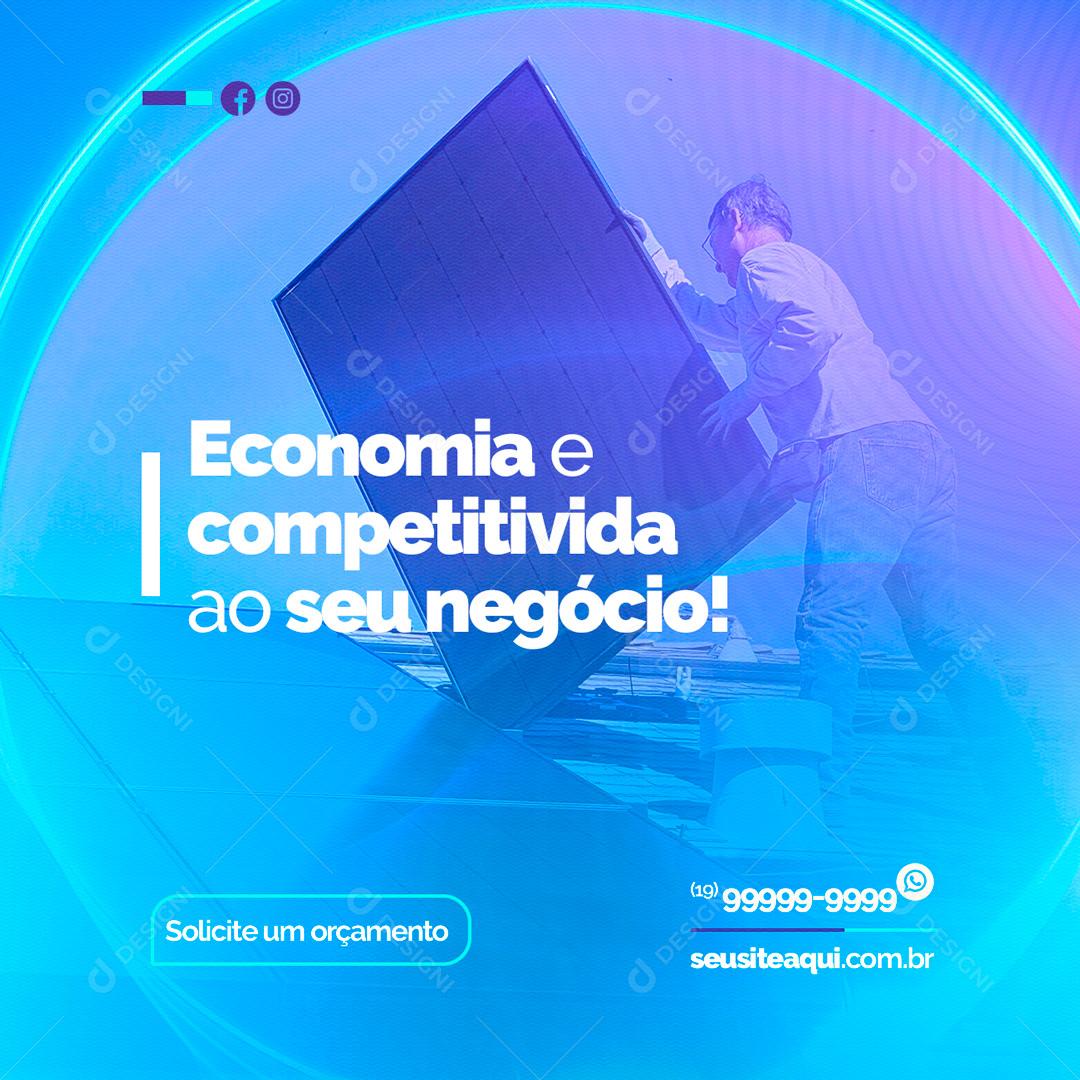 Economia e Competitiva ao Seu Negócio Social Media PSD Editável