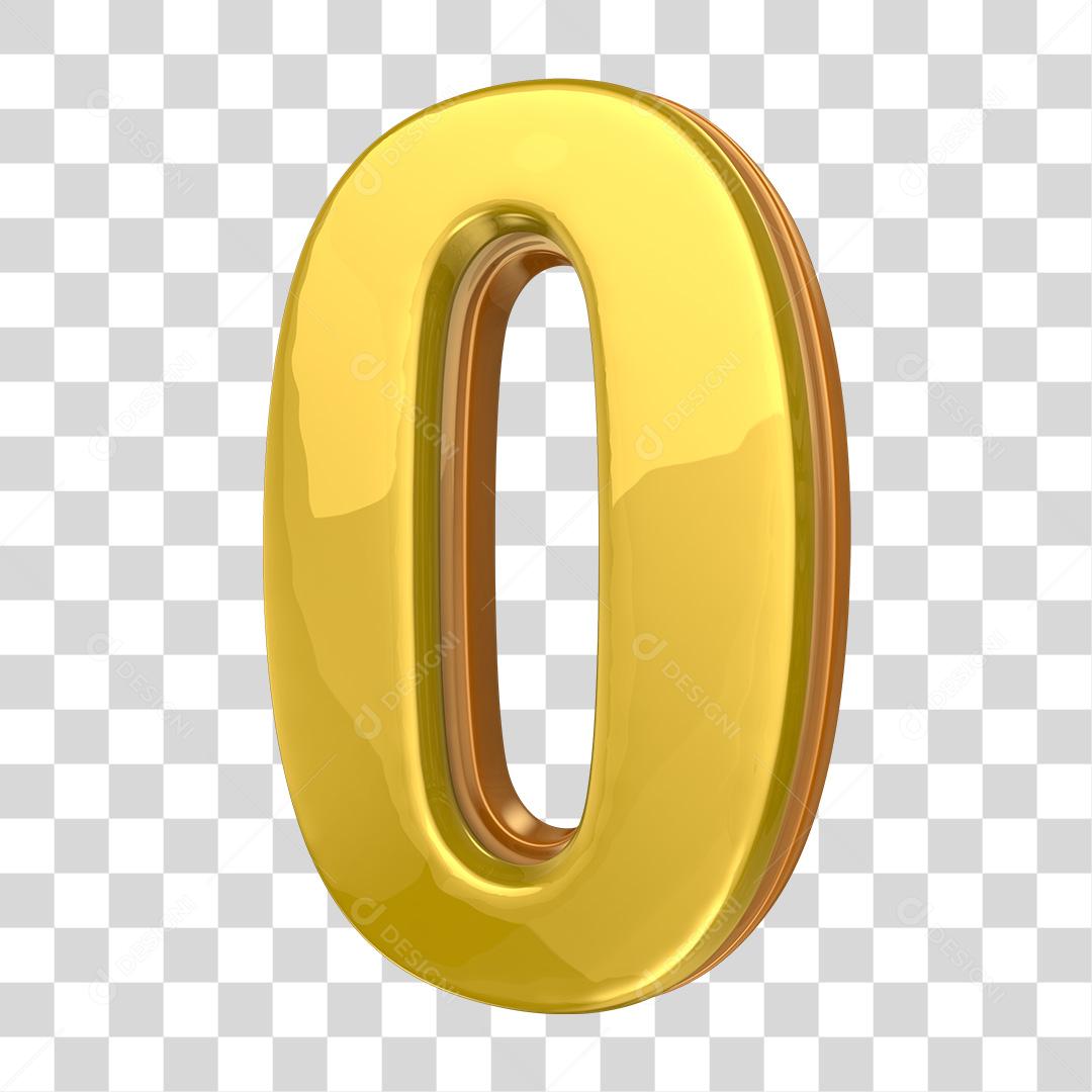 Número 0 Elemento 3D PNG Transparente