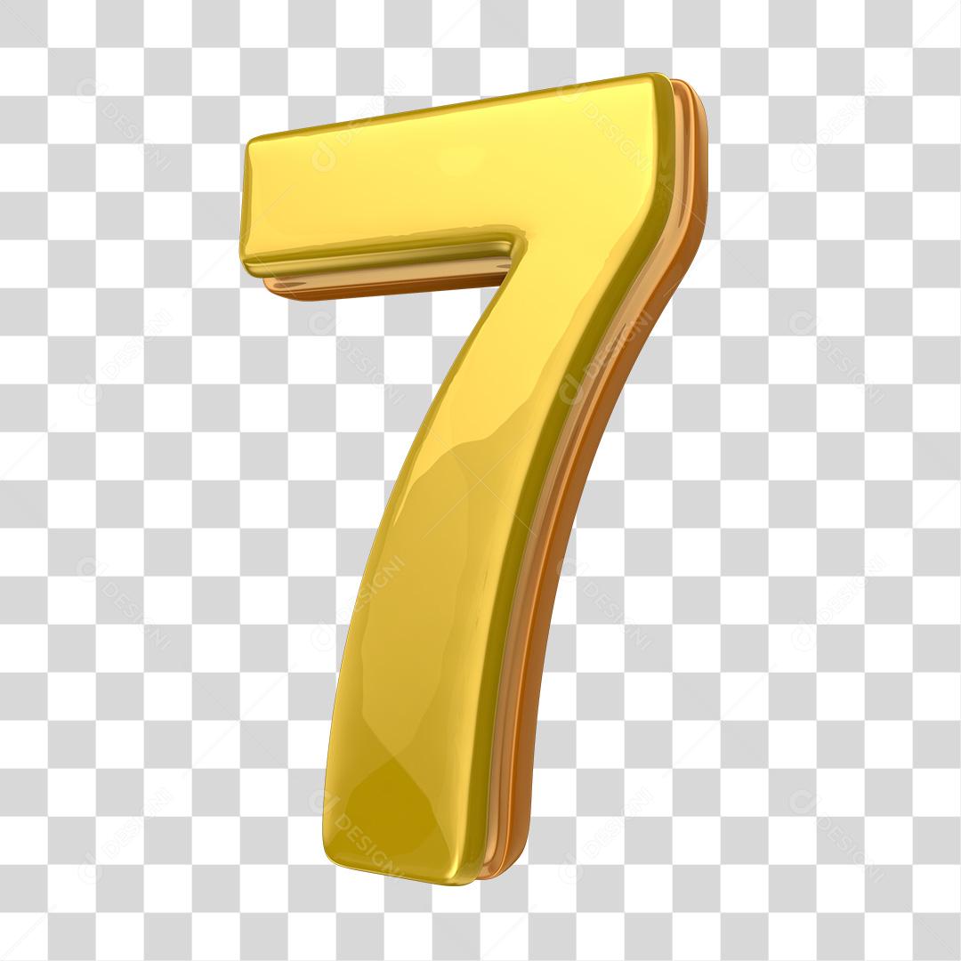 Número 7 Elemento 3D PNG Transparente
