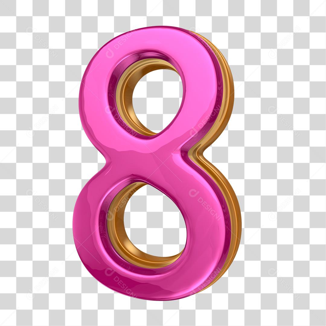 Número 8 Elemento Para Dia Das Mulheres PNG Transparente