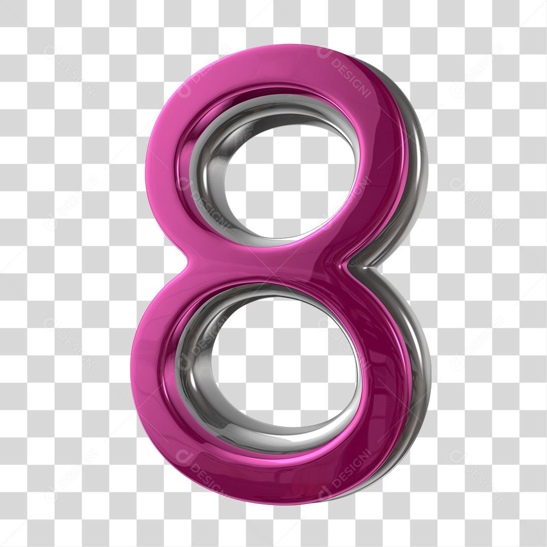 Número 8 Elemento Para Dia Das Mulheres PNG Transparente
