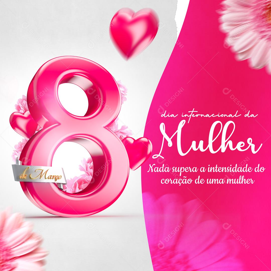 Social Media Data Comemorativa Dia da Mulher 8 de Março PSD Editável