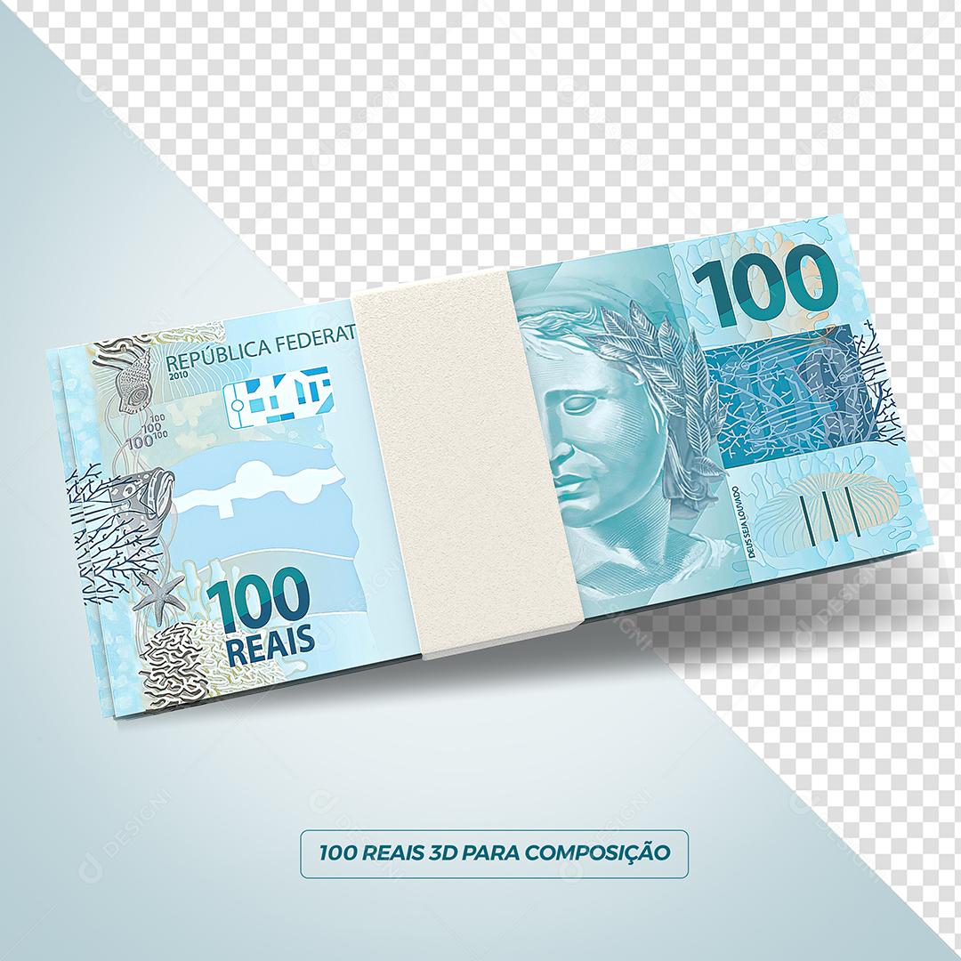 Maço de Dinheiro Notas de 100 Reais PSD Premium