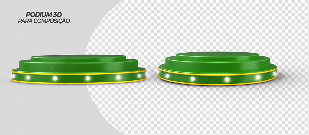 Podium Verde Elementos Para Composição PSD Premium