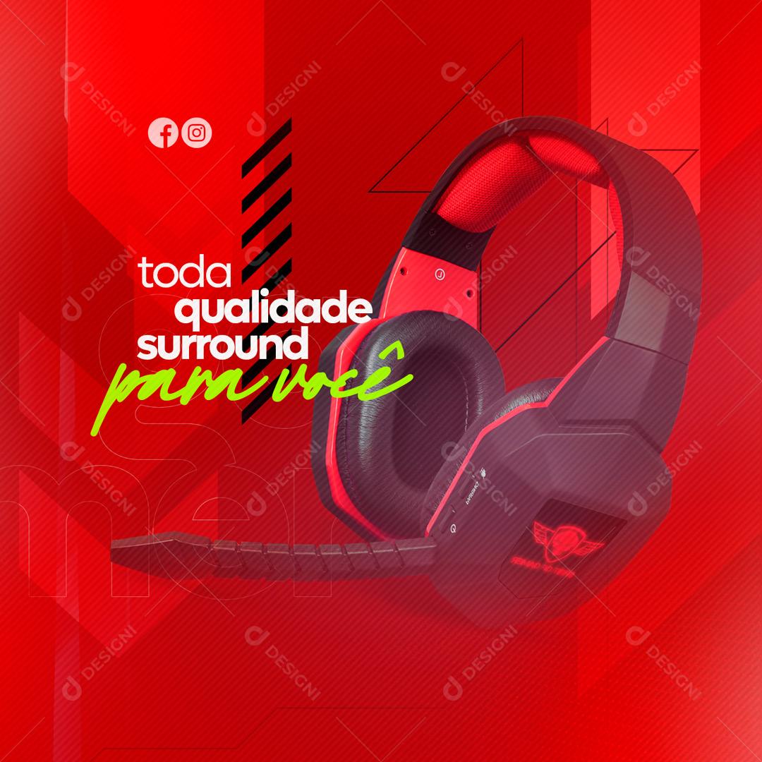 Social Media Toda qualidade surround para você Vídeo Games PSD Editável