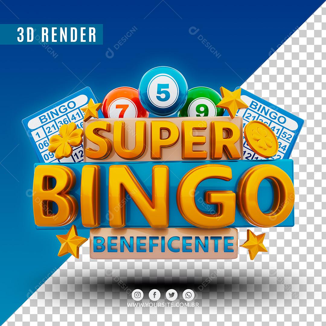 Selo 3D Super Bingo Para Composição PSD Premium