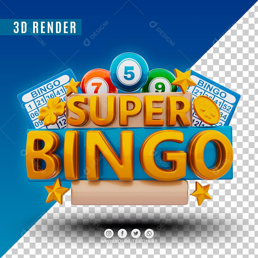 Super Bingo 3D Selo Para Composição PSD Premium