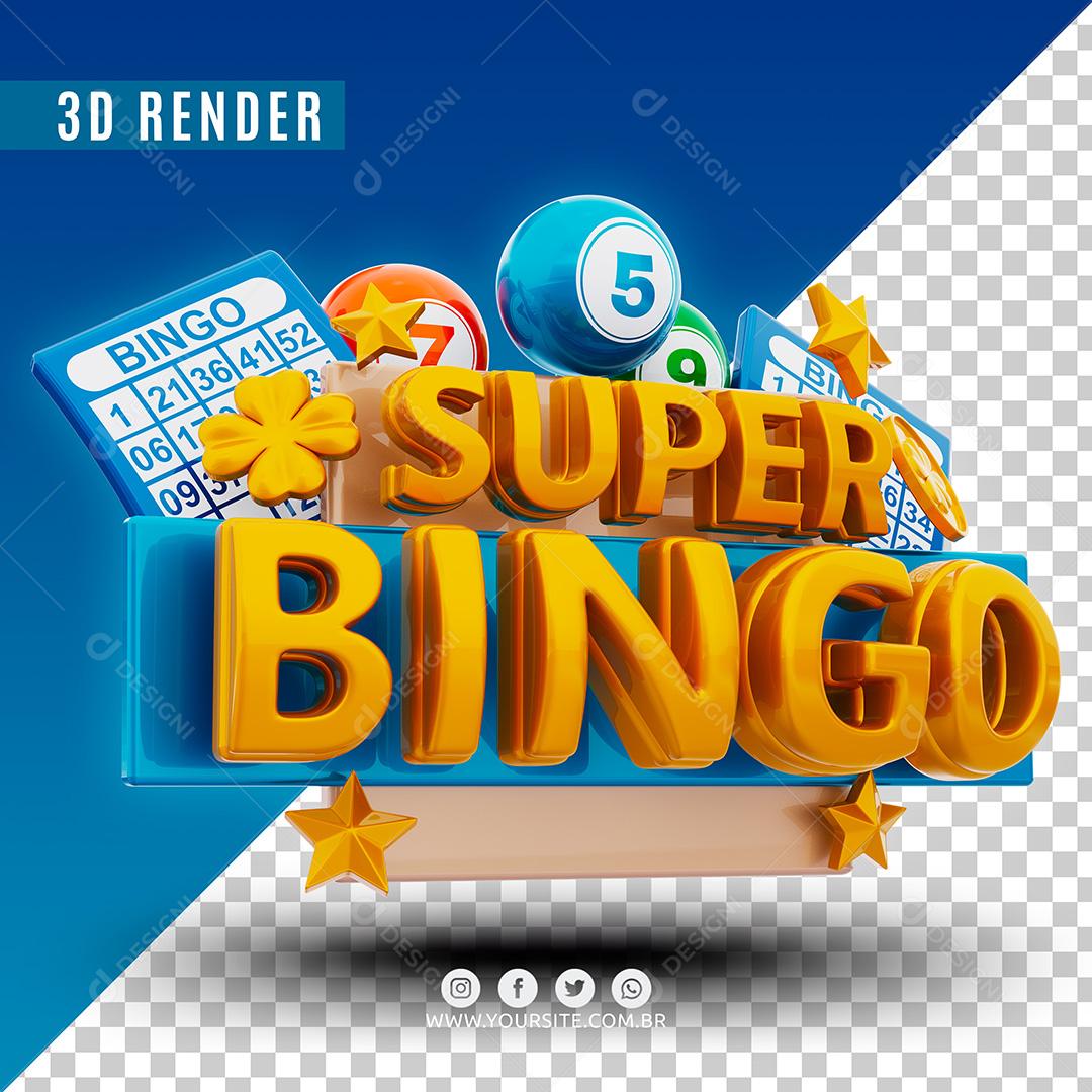 Super Bingo Selo 3D Para Composição PSD Premium