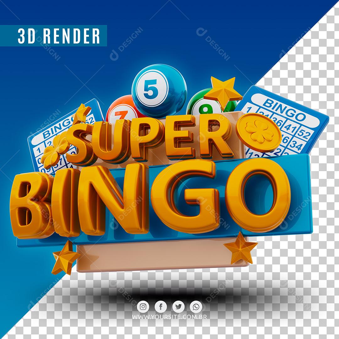3D Super Bingo Stamp For Compositing Premium Psd