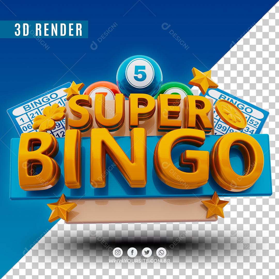 Selo 3D Super Bingo Para Composição PSD Premium