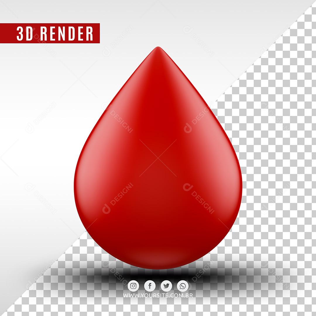 Donate Blood 3D Element For Composition PSD Premiu