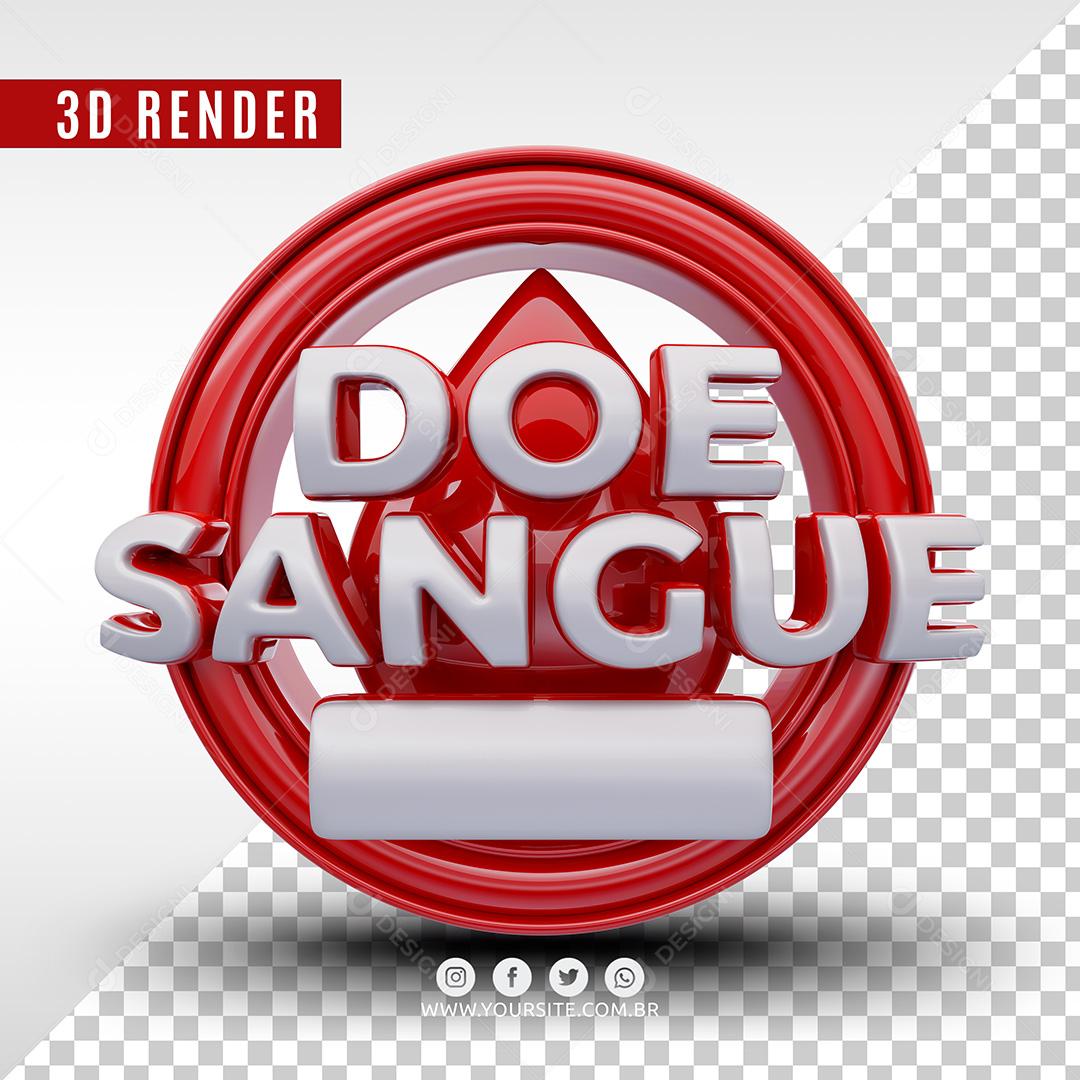 Doe Sangue Selo 3D Para Composição PSD Premium