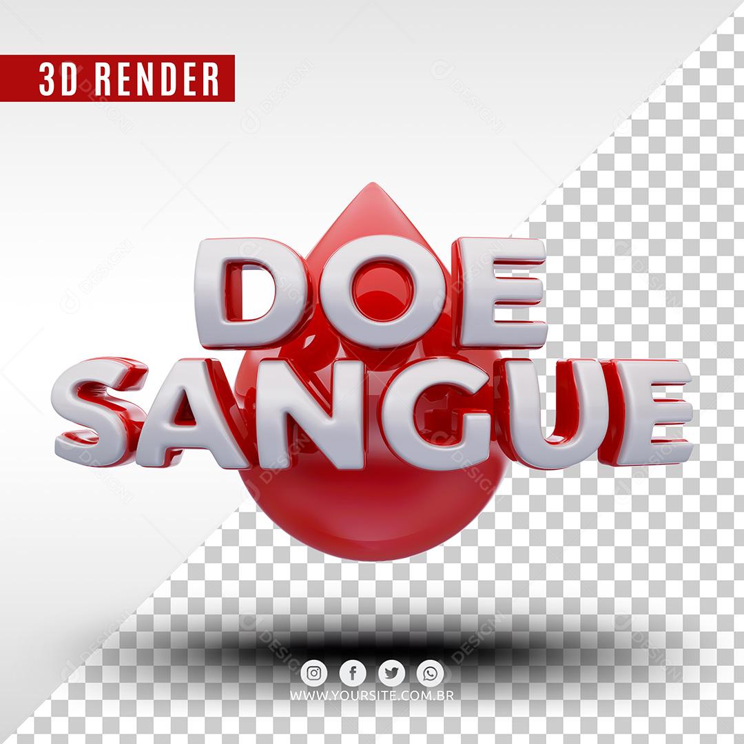 Doe Sangue Selo 3D Para Composição PSD Premium
