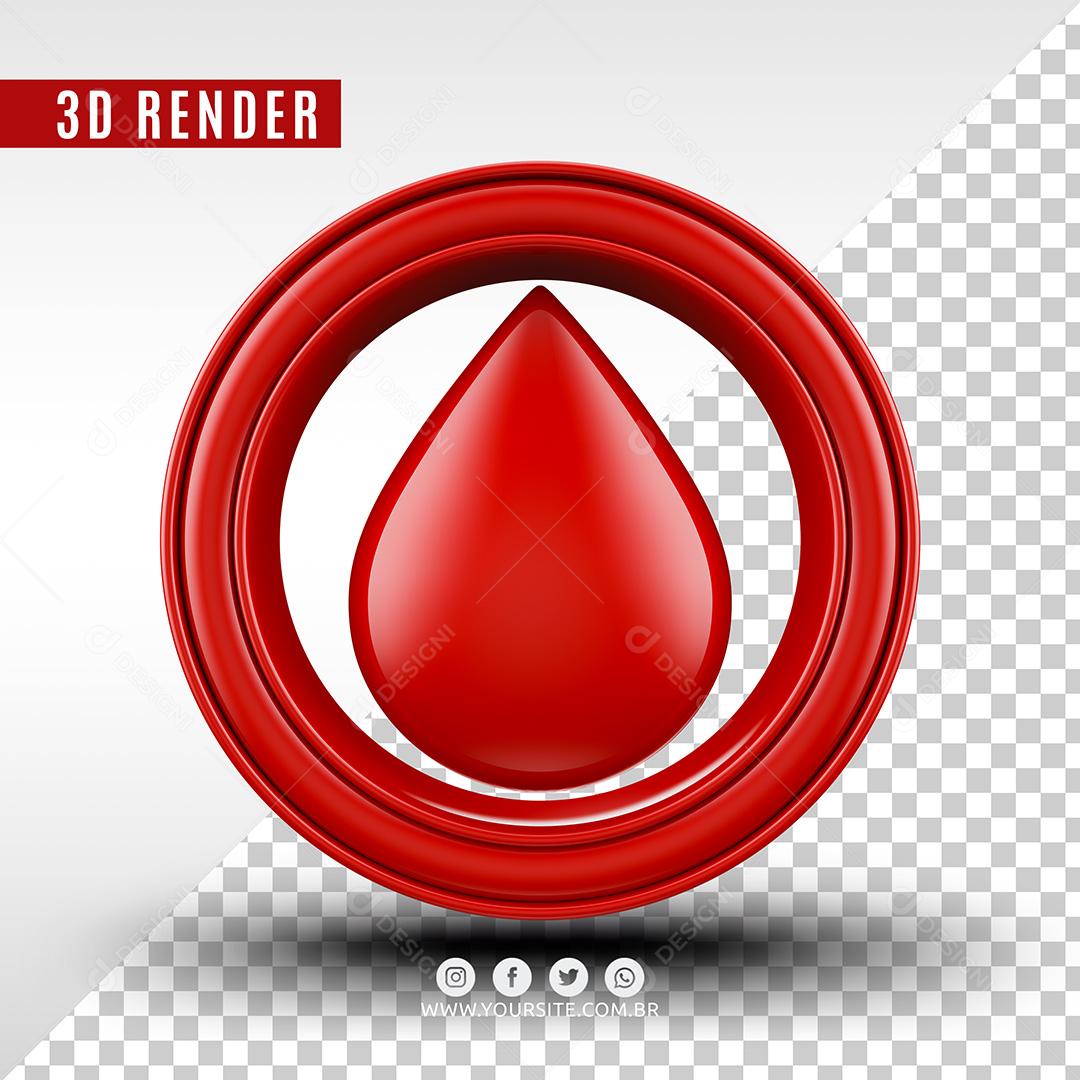 Doe Sangue Selo 3D Para Composição PSD Premium