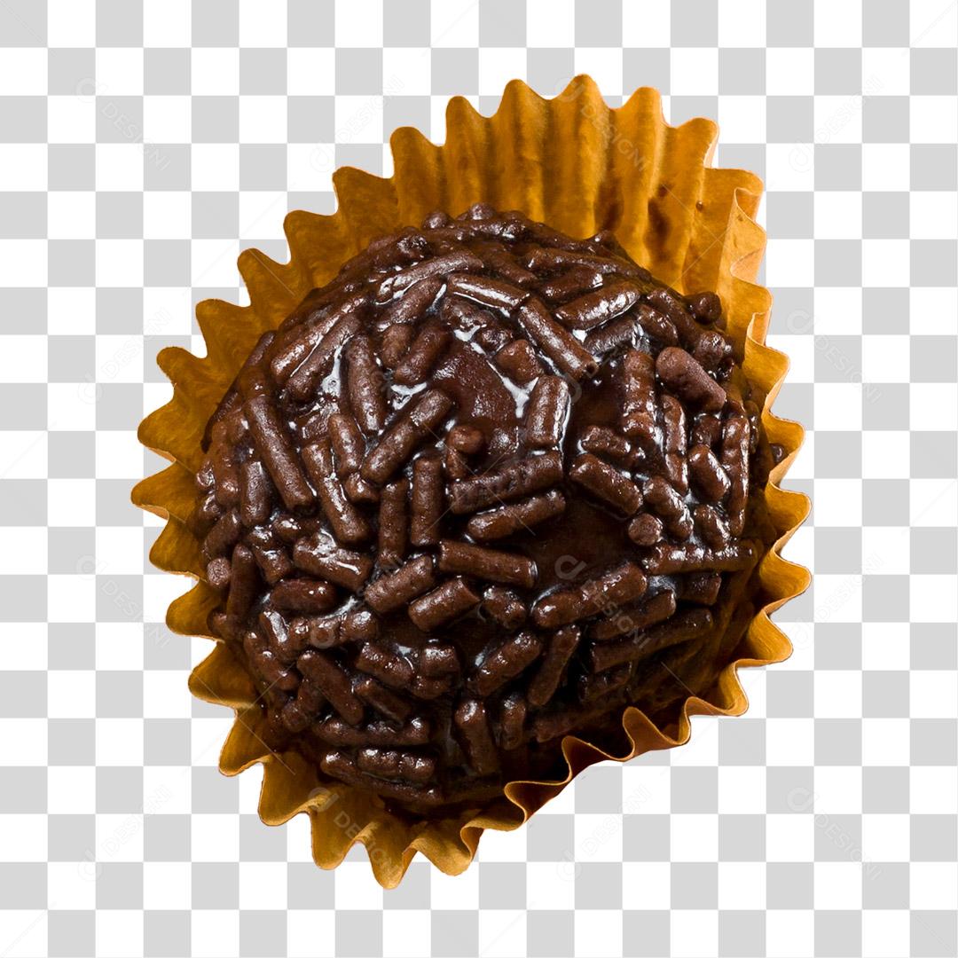 Brigadeiro Preto na Forminha Amarela PNG Sem Fundo