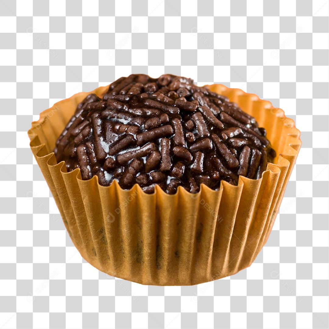 Brigadeiro Preto na Forminha Amarela PNG Sem Fundo