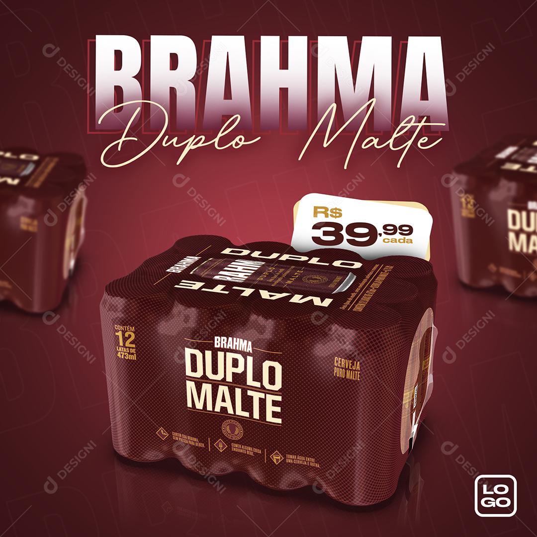 Social Media Brahma Duplo Malte Pack Cerveja PSD Editável