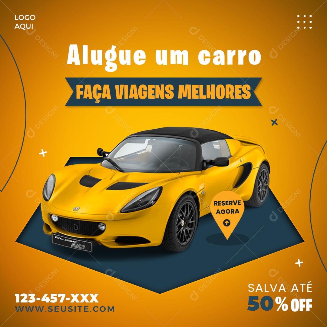 Social Media Alugue Um carro Faça Viagens Melhores Concessionária PSD Editável