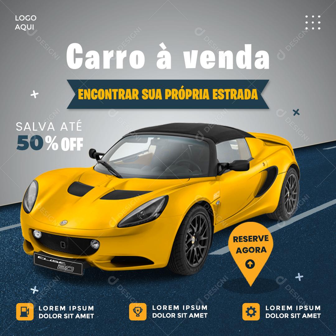 Social Media Carro à Venda Encontrar Sua própria Estrada Concessionária PSD Editável