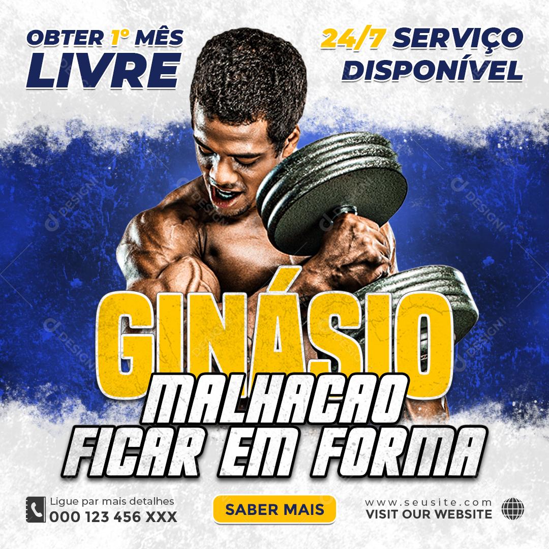 Social Media Ginásio Malhação Ficar Em Forma Academia PSD Editável