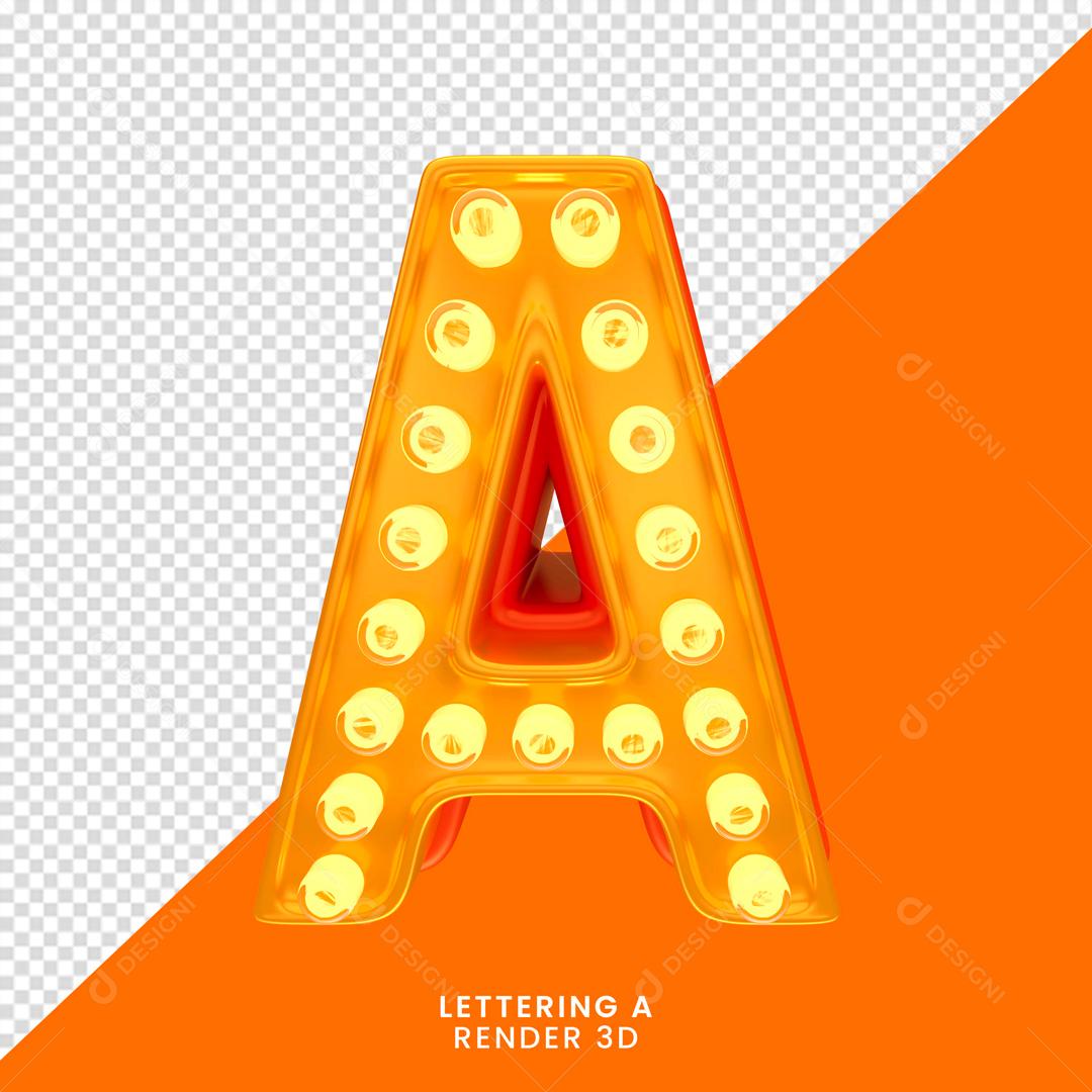 Letra Alfabeto Amarela Com Luzes PNG Transparente