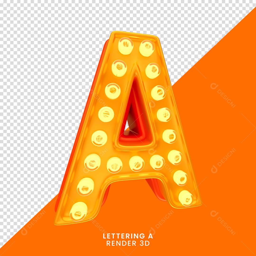 Letra Alfabeto Amarela Com Luzes PNG Transparente