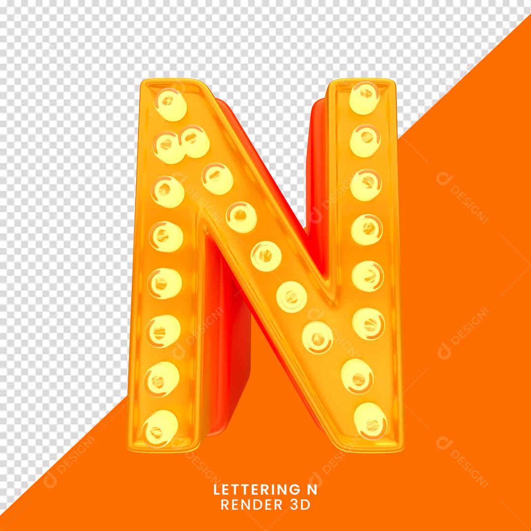 Letra Alfabeto Amarela Com Luzes PNG Transparente