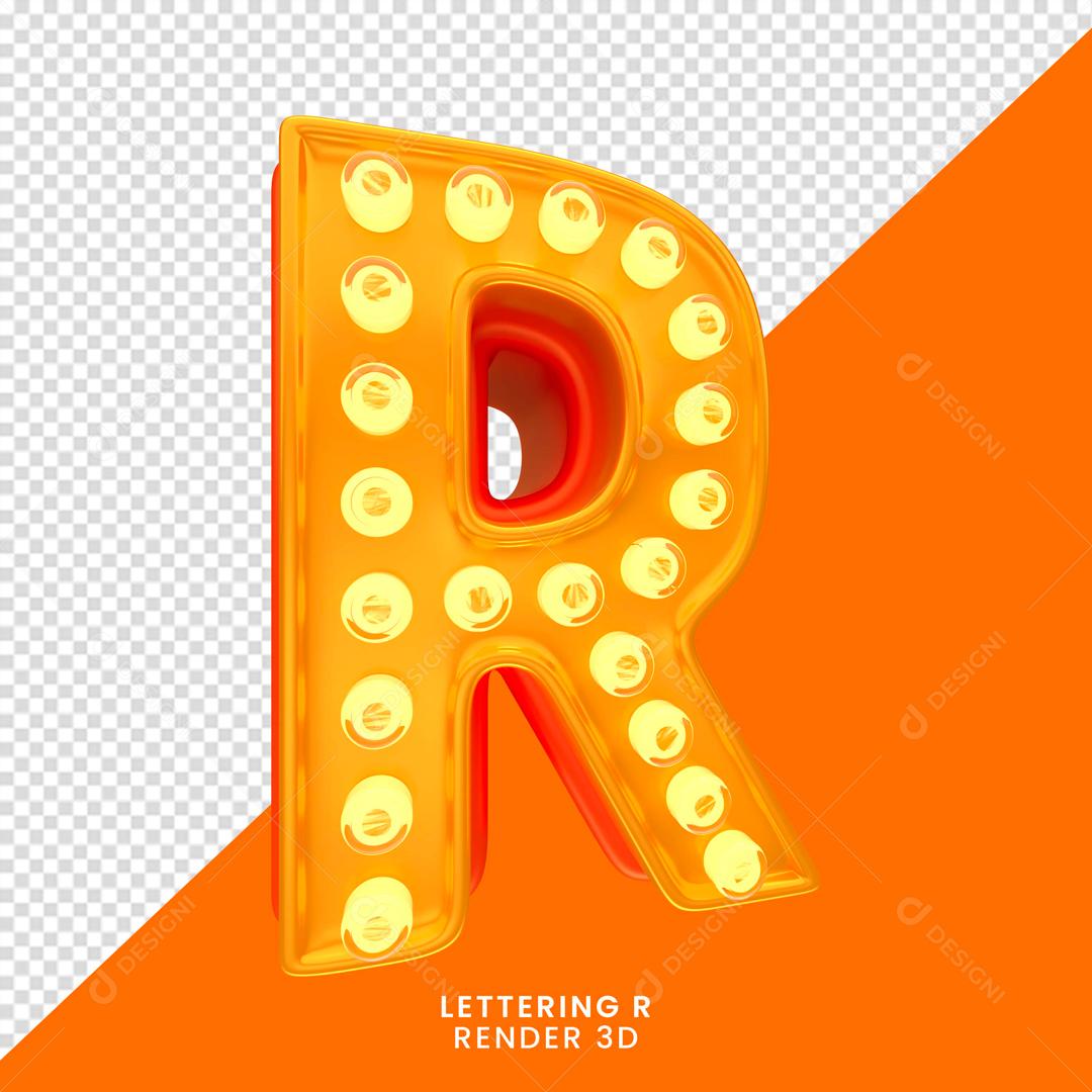 Letra Alfabeto Amarela Com Luzes PNG Transparente